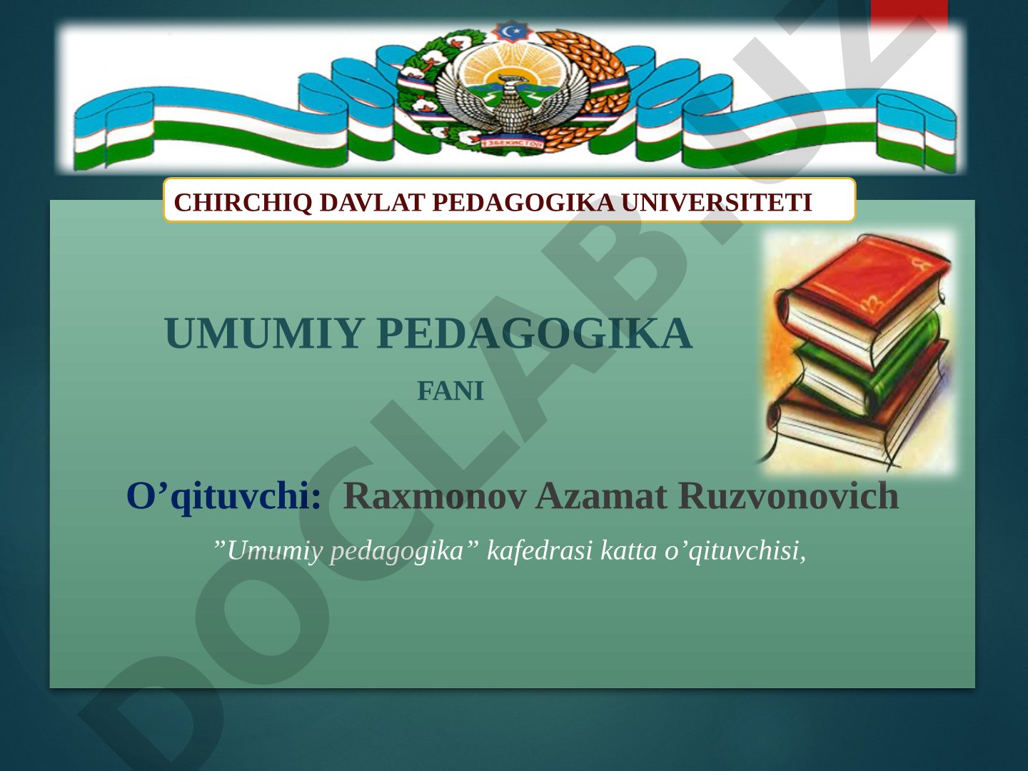 Pedagogika fanining maqsad va vazifalari