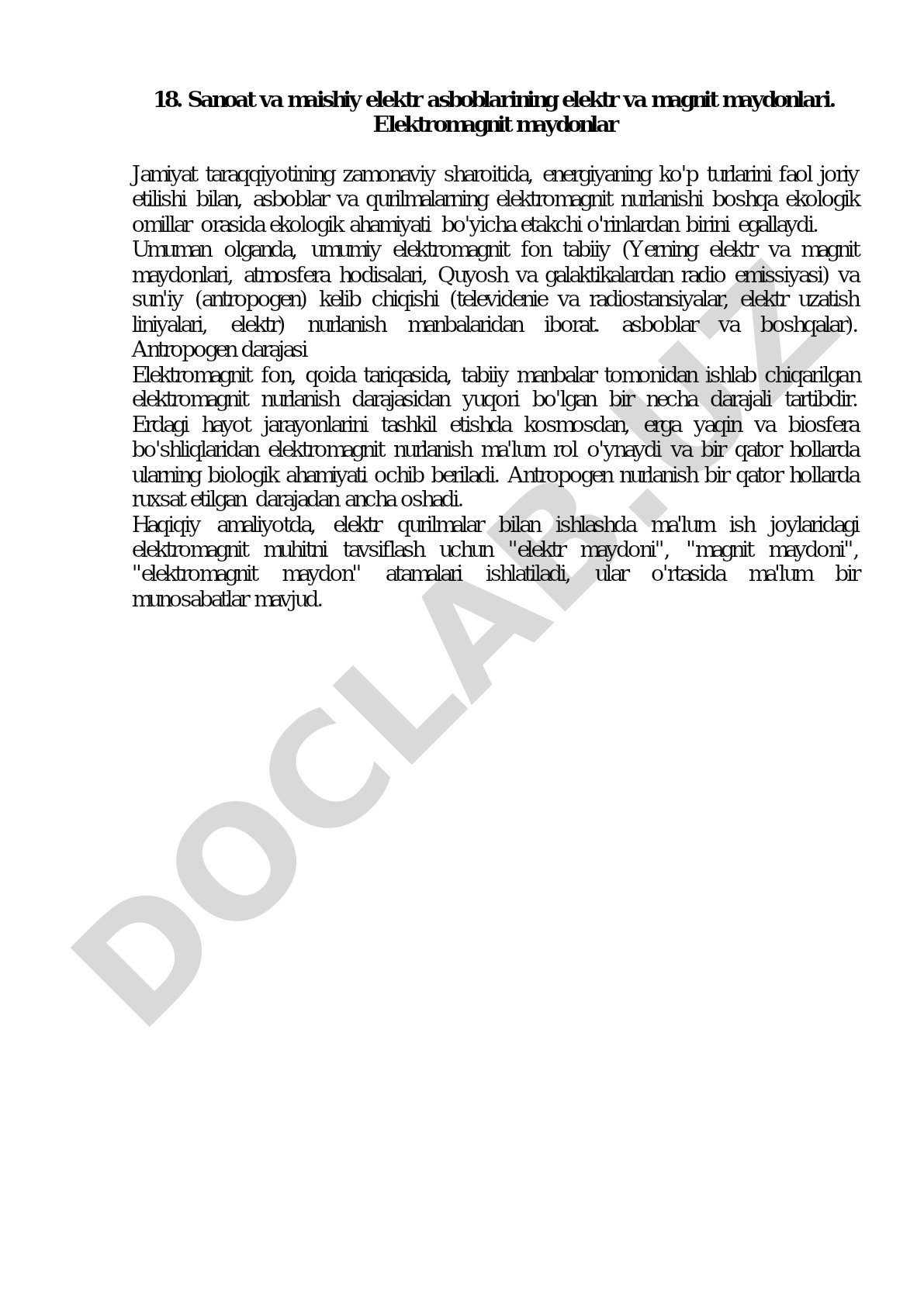 Sanoat va maishiy elektr asboblarining elektr va magnit maydonlari