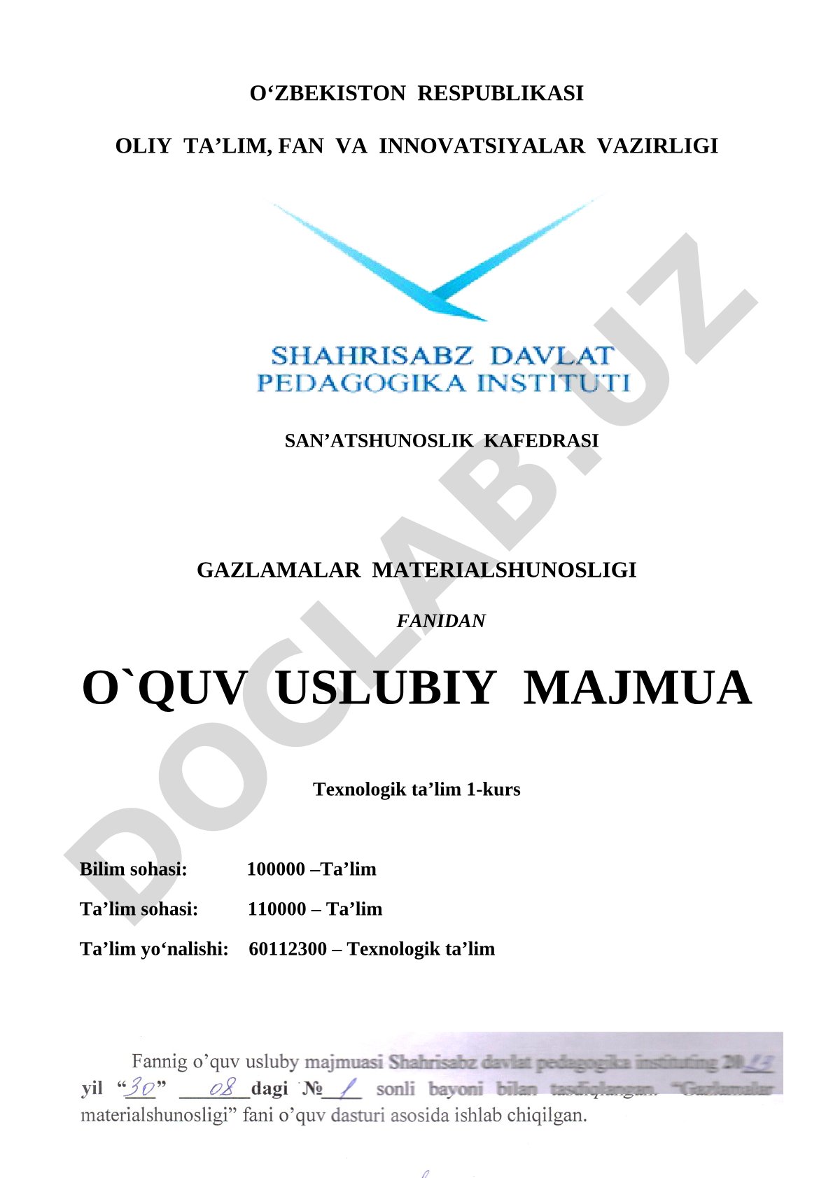 Gazlamalar materialshunosligi