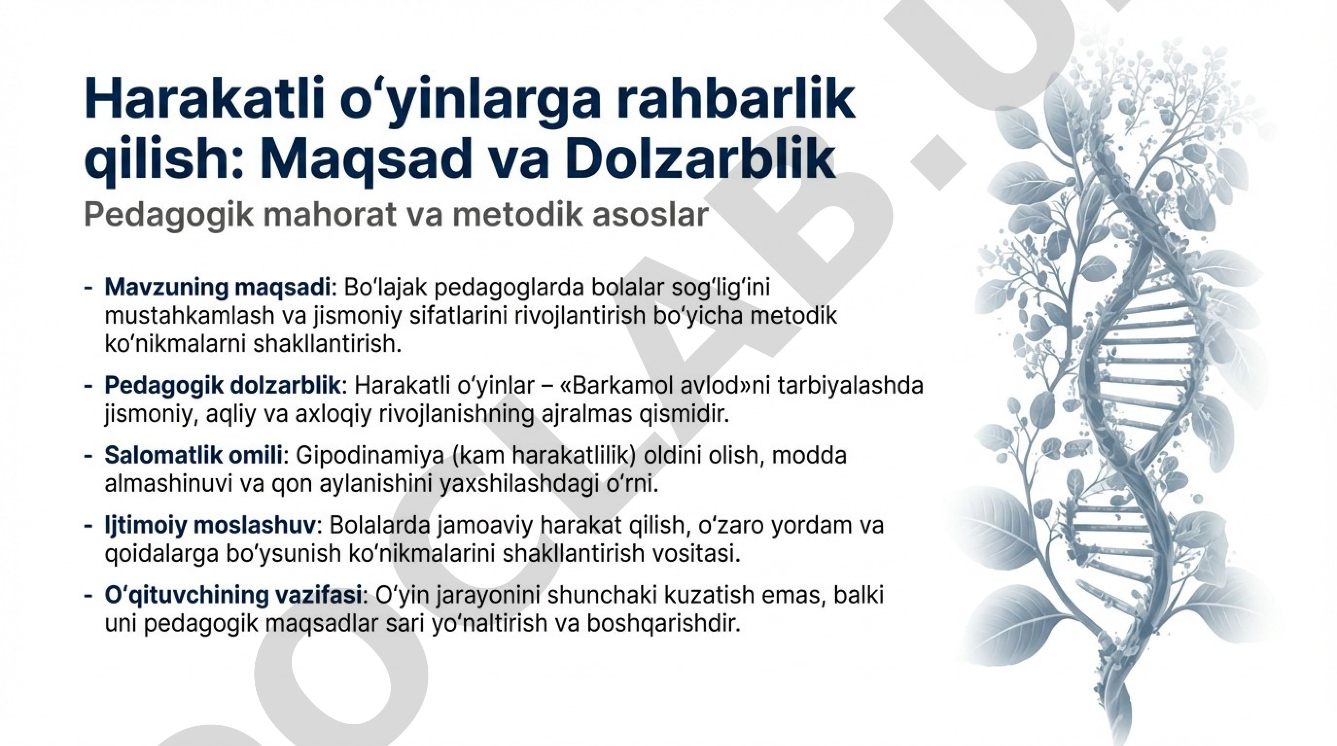 Taqdimot mazmuni aniqlanmadi