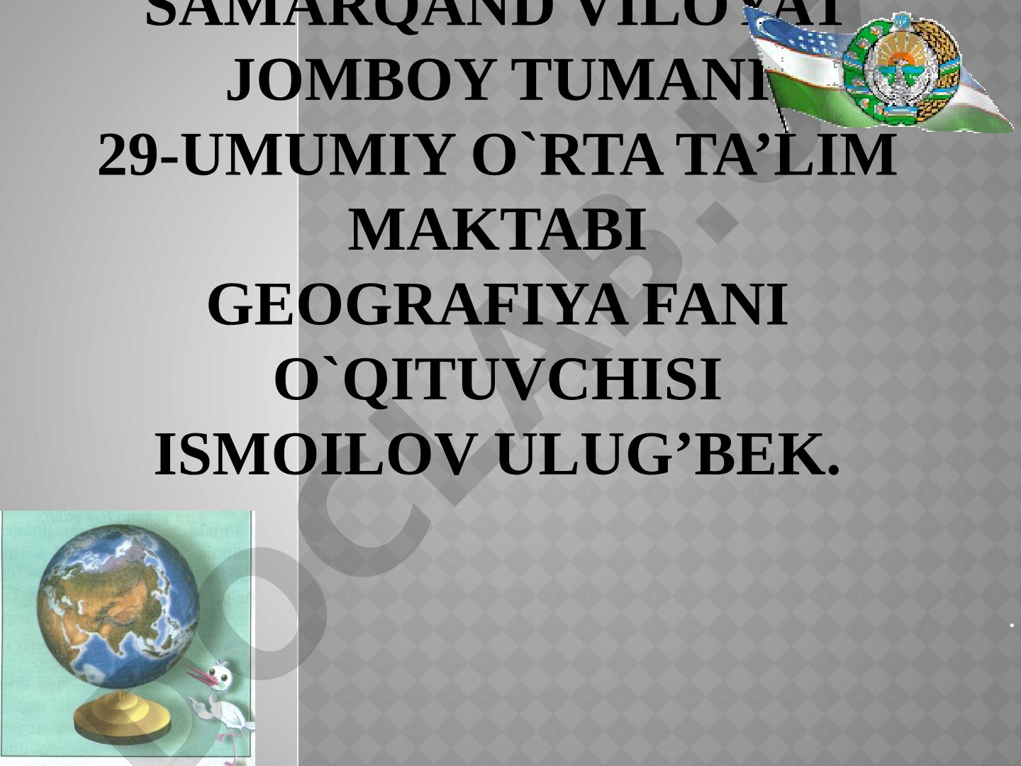 O'zbekistonning ichki suvlari va suv boyliklari