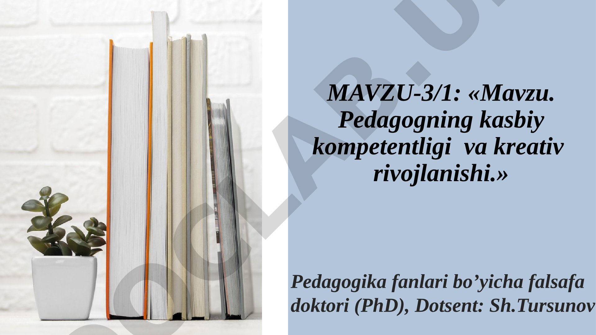 Pedagogning kasbiy kompetentligi va kreativ rivojlanishi