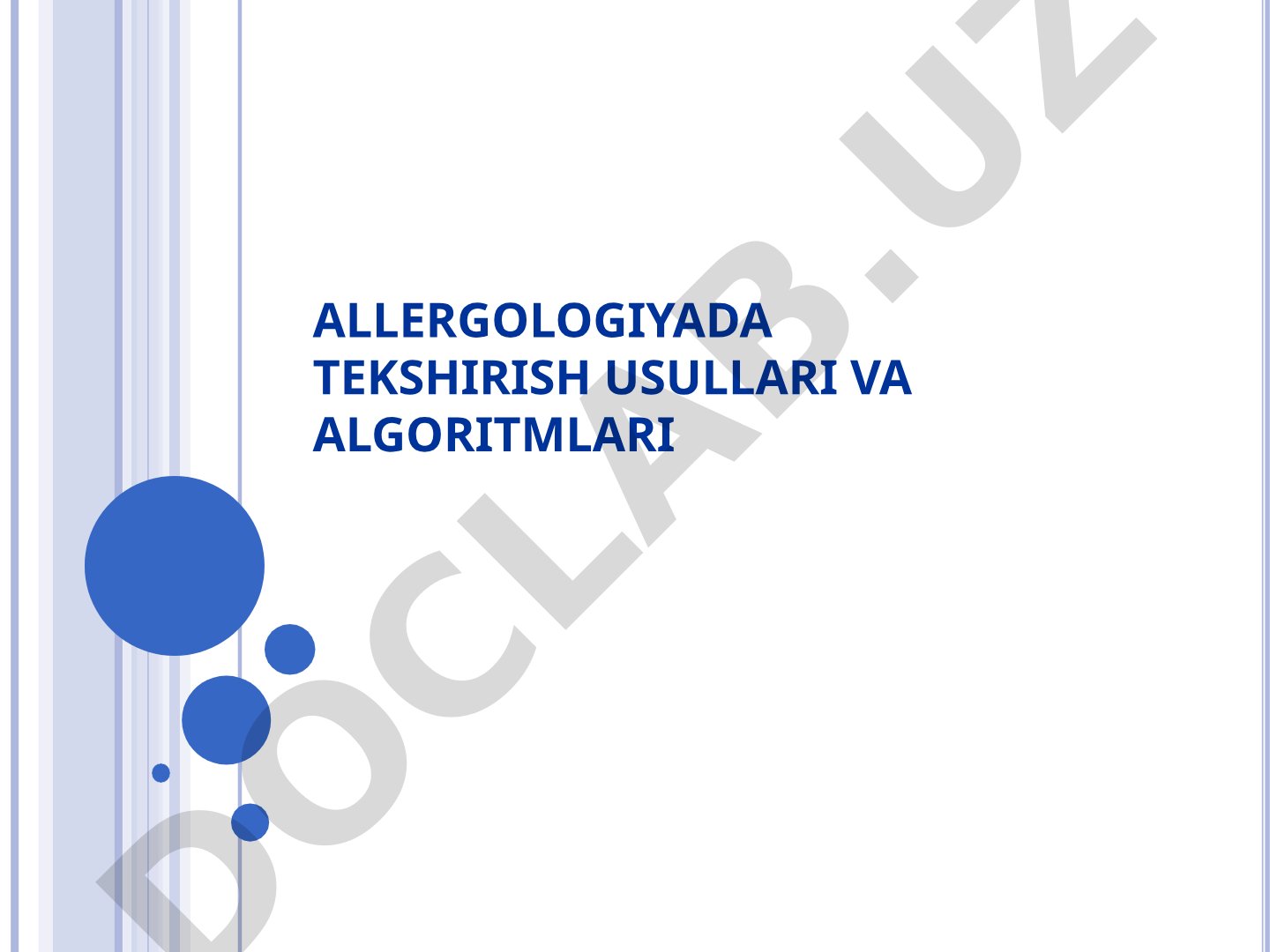Allergologiyada tekshirish usullari va algoritmlari