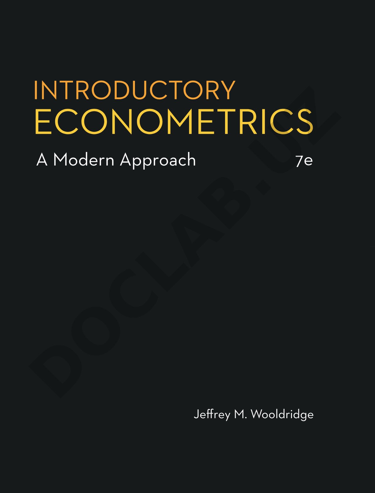 Introductory Econometrics: A Modern Approach