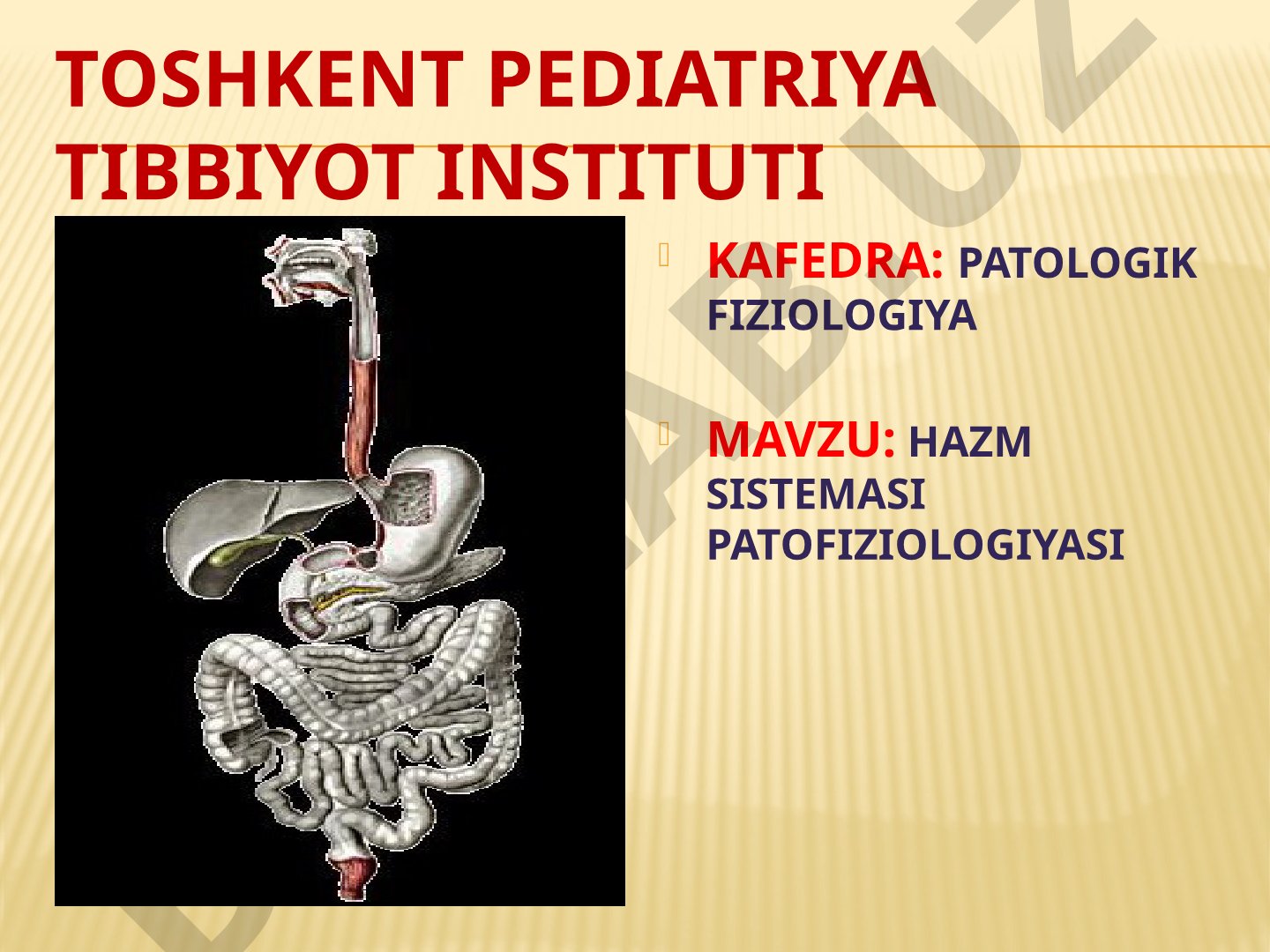 HAZM SISTEMASI PATOFIZIOLOGIYASI