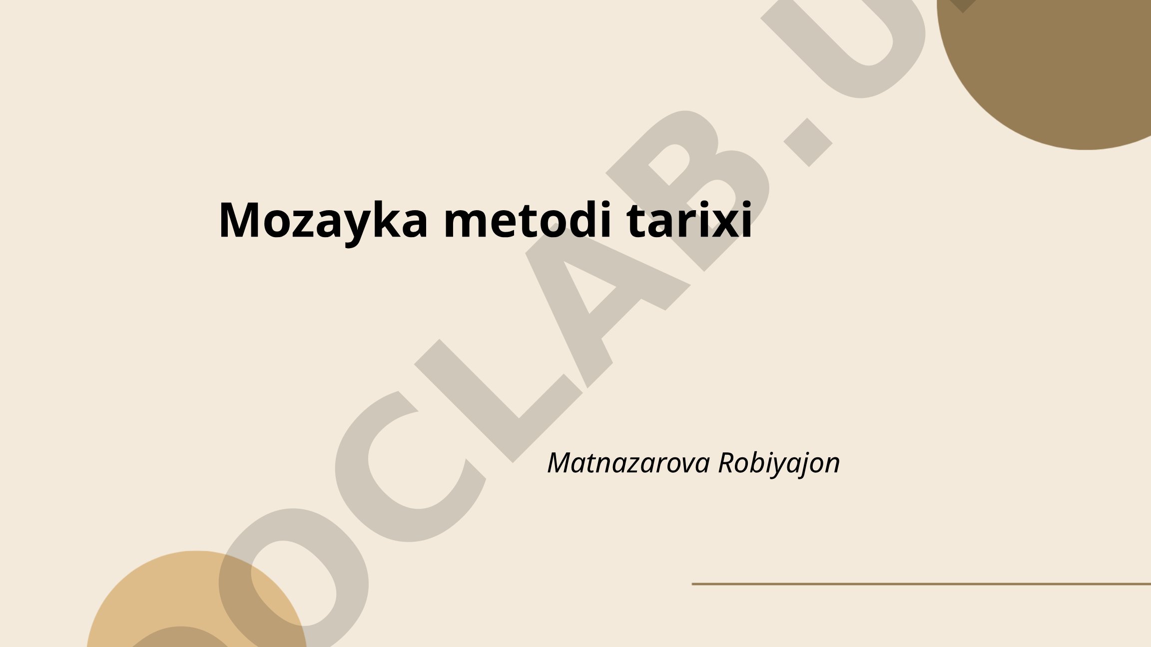Mozayka metodi tarixi