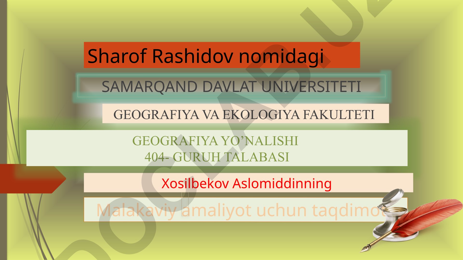 Malakaviy amaliyot haqida taqdimot