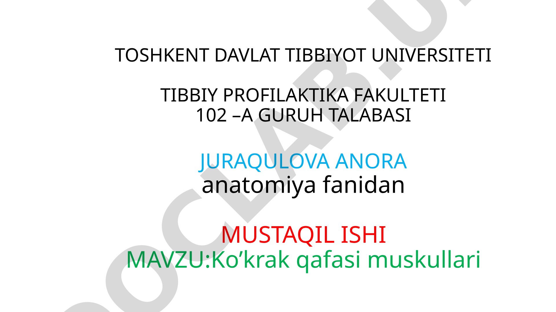 Ko’krak qafasi muskullari