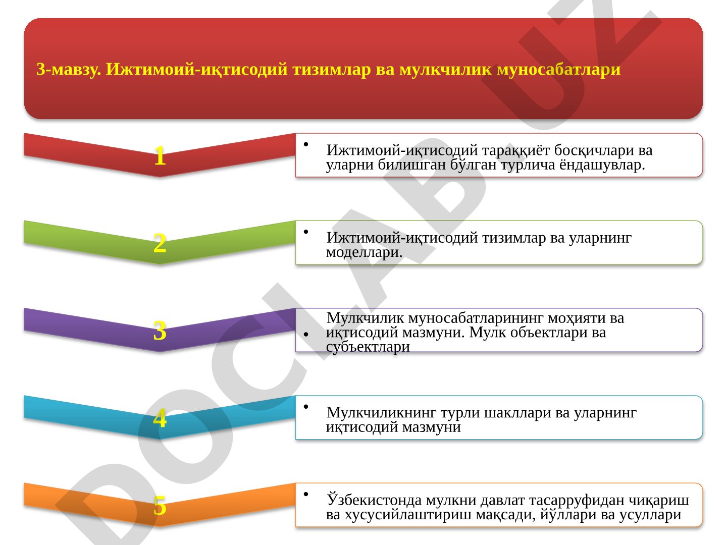 Ижтимоий-иқтисодий тизимлар ва мулкчилик муносабатлари