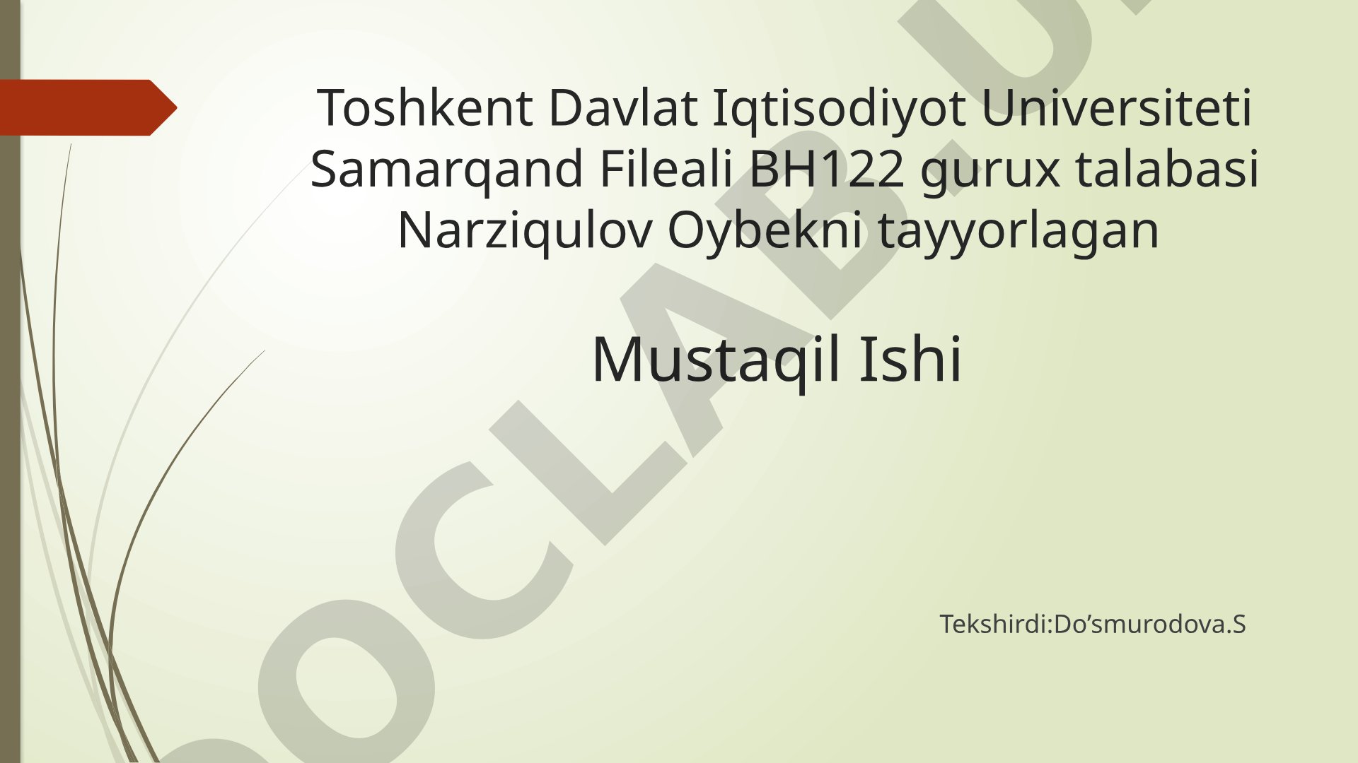 Kredit tizimining elementlari va tijorat banklari