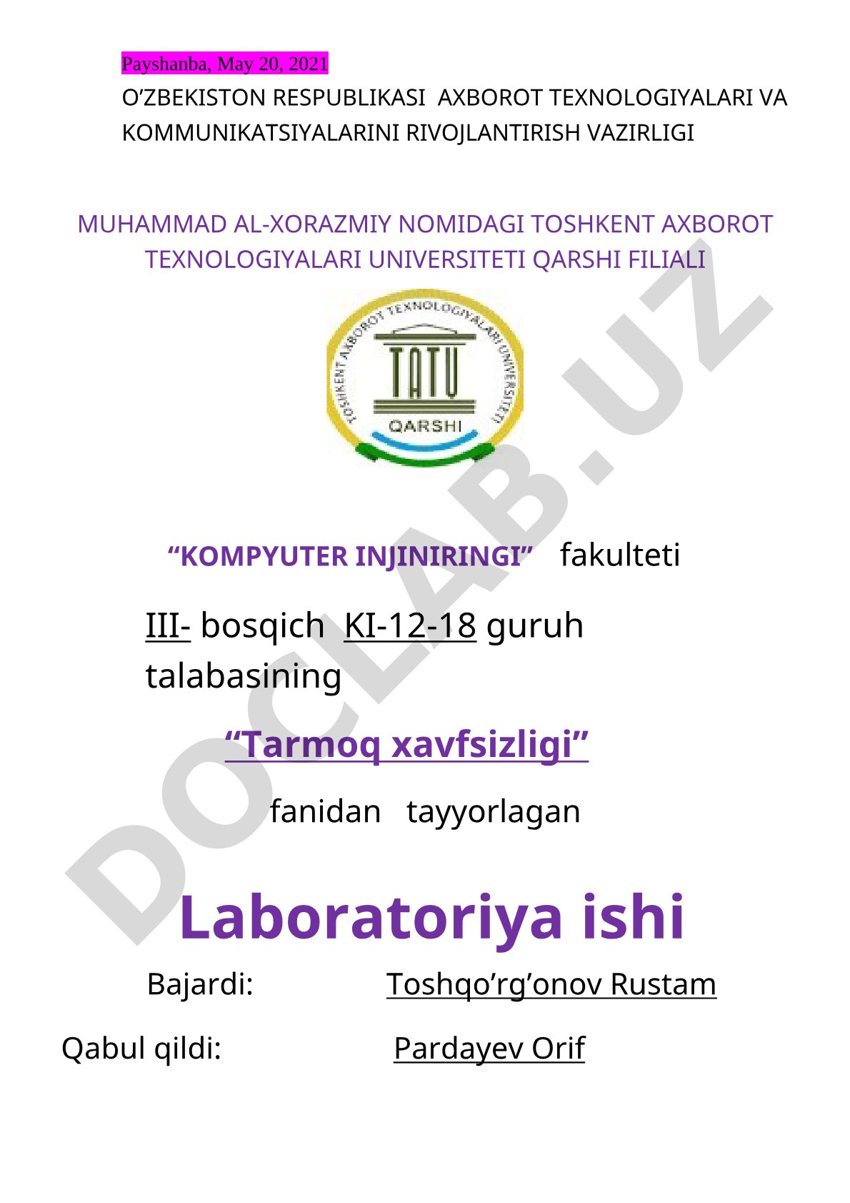 Advanced Cisco Adaptive Security Appliance (ASA) xavfsizlik qurilmalarini sozlash