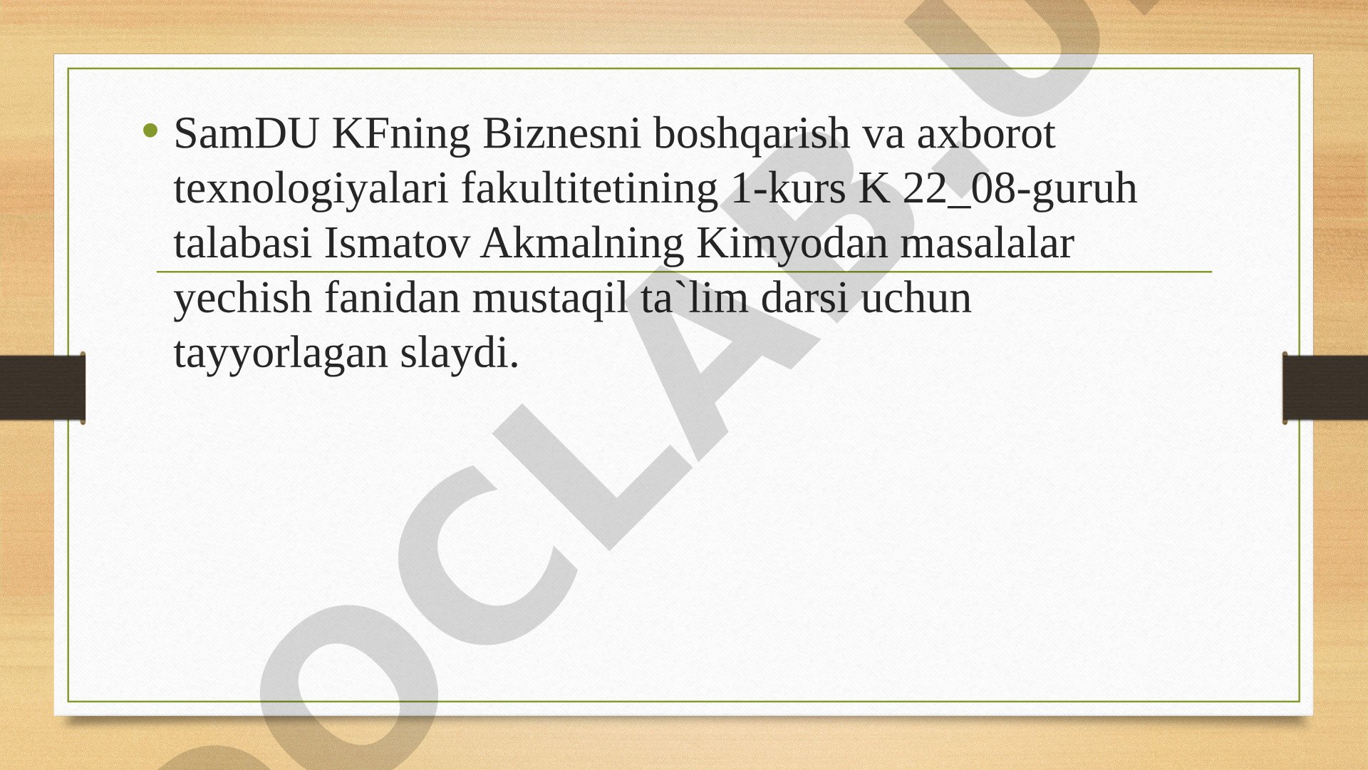 Kimyoviy masalalarni yechish bo'yicha umumiy tavsiyalar. Vazifalarni tasniflash. Masalalar yechimini loyihalash va yechish algoritmi