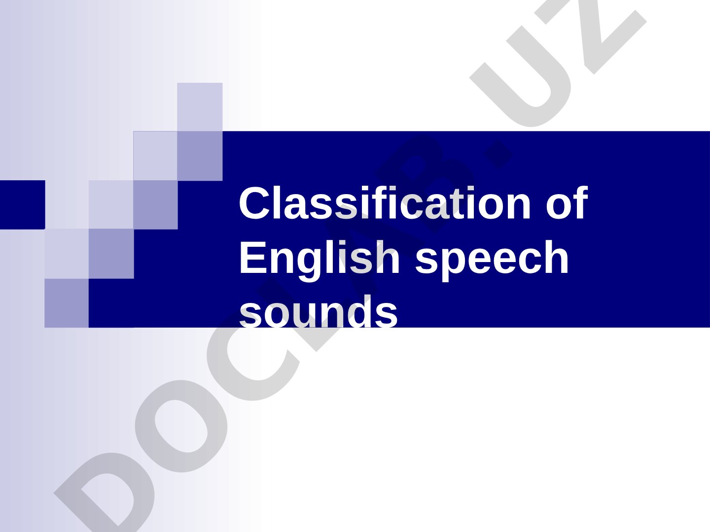 Classification of English speech sounds 2