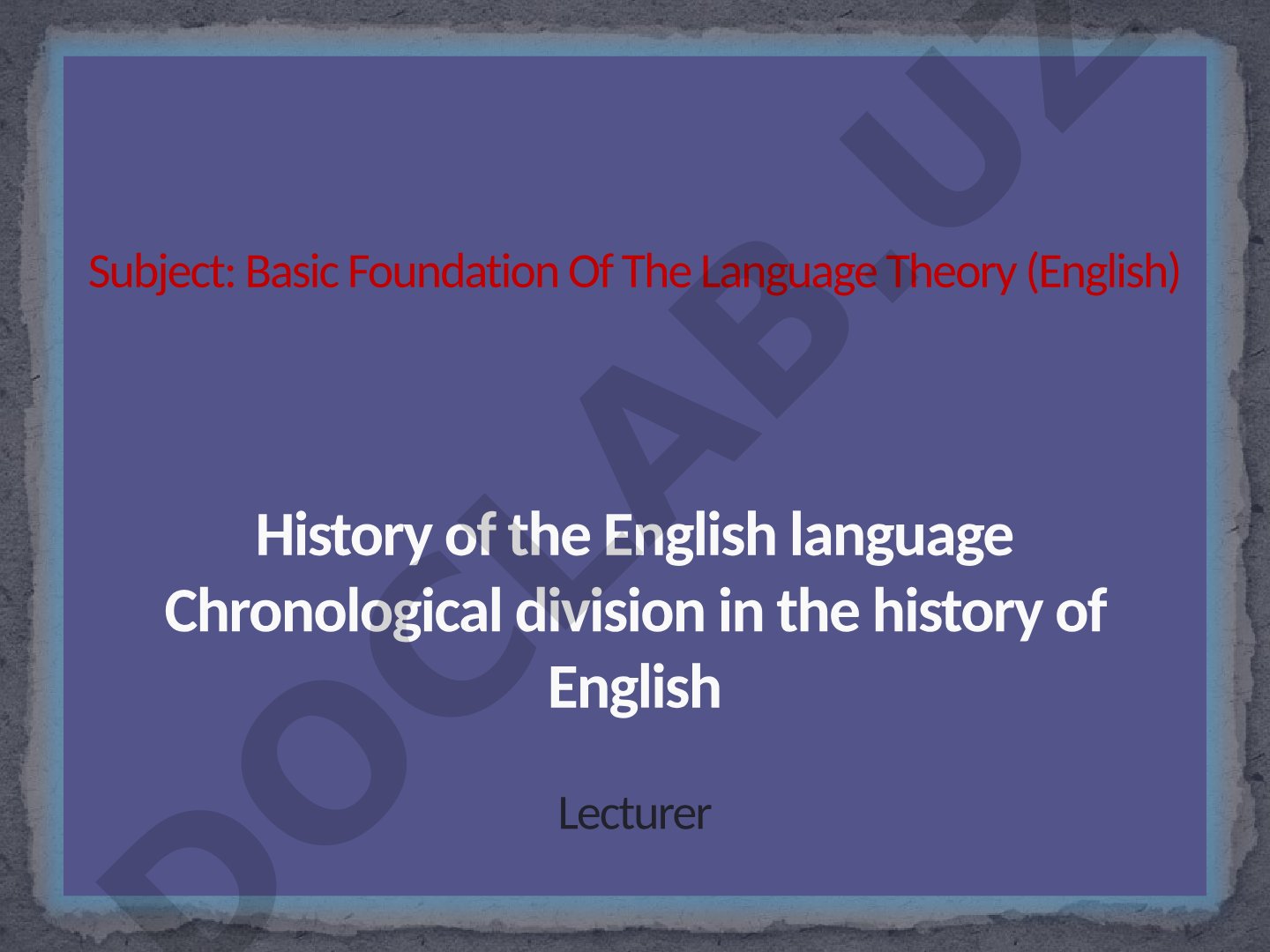 Chronological division in the history of English