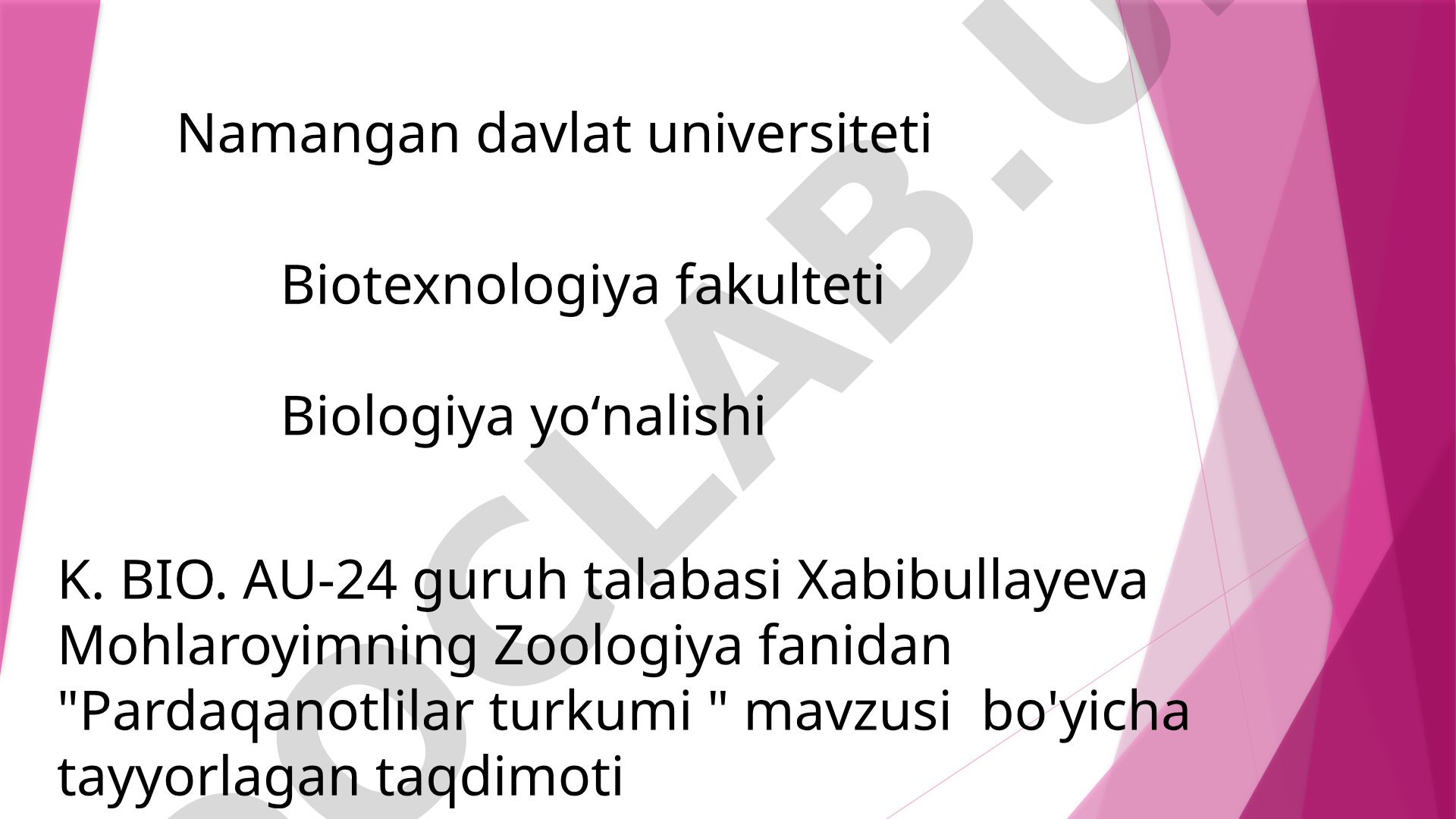 Pardaqanotlilar turkumi