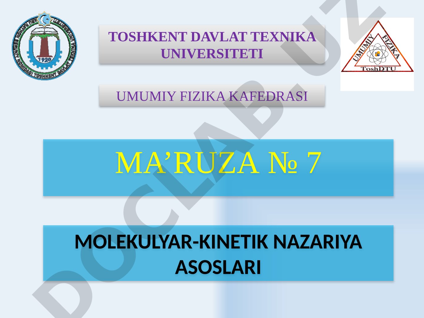 Molekulyar-kinetik nazariya asoslari