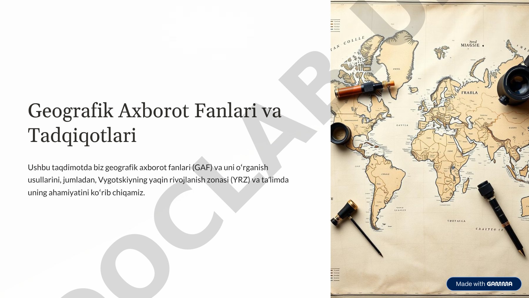 Geografik axborot fanlari va tadqiqotlari