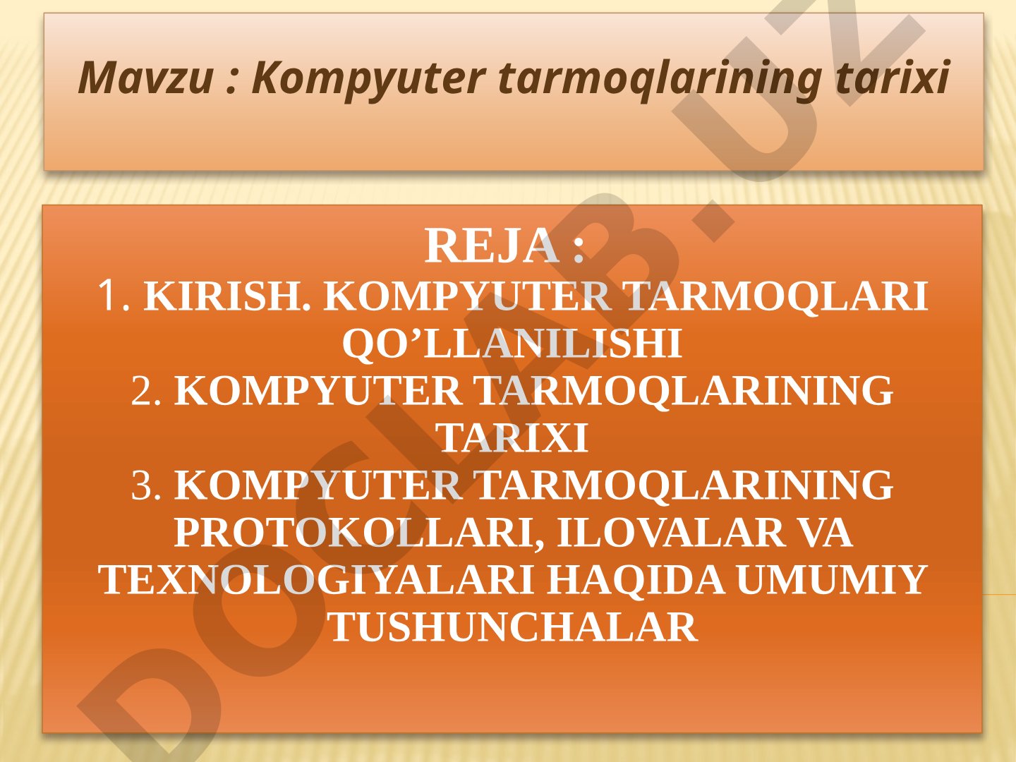 Kompyuter tarmoqlarining tarixi