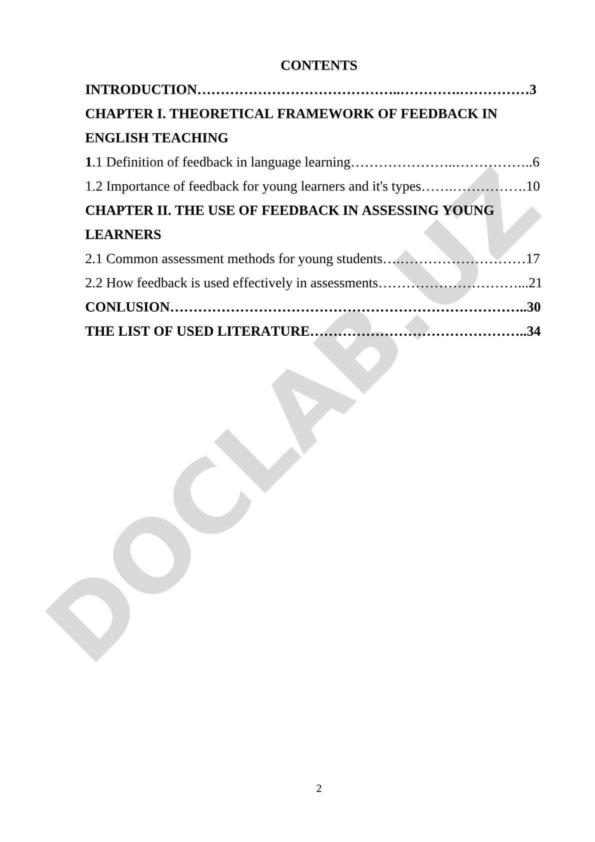 The Role of Feedback in the Assessment of Young English Language Students