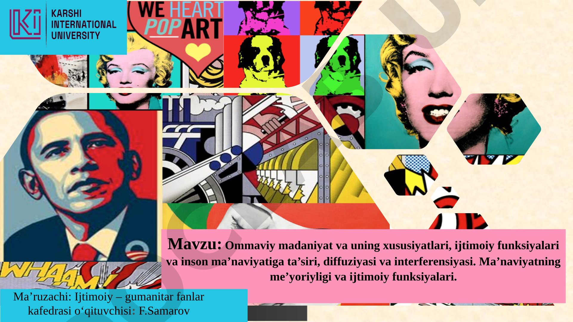 Ommaviy madaniyat va uning xususiyatlari, ijtimoiy funksiyalari va inson ma’naviyatiga ta’siri