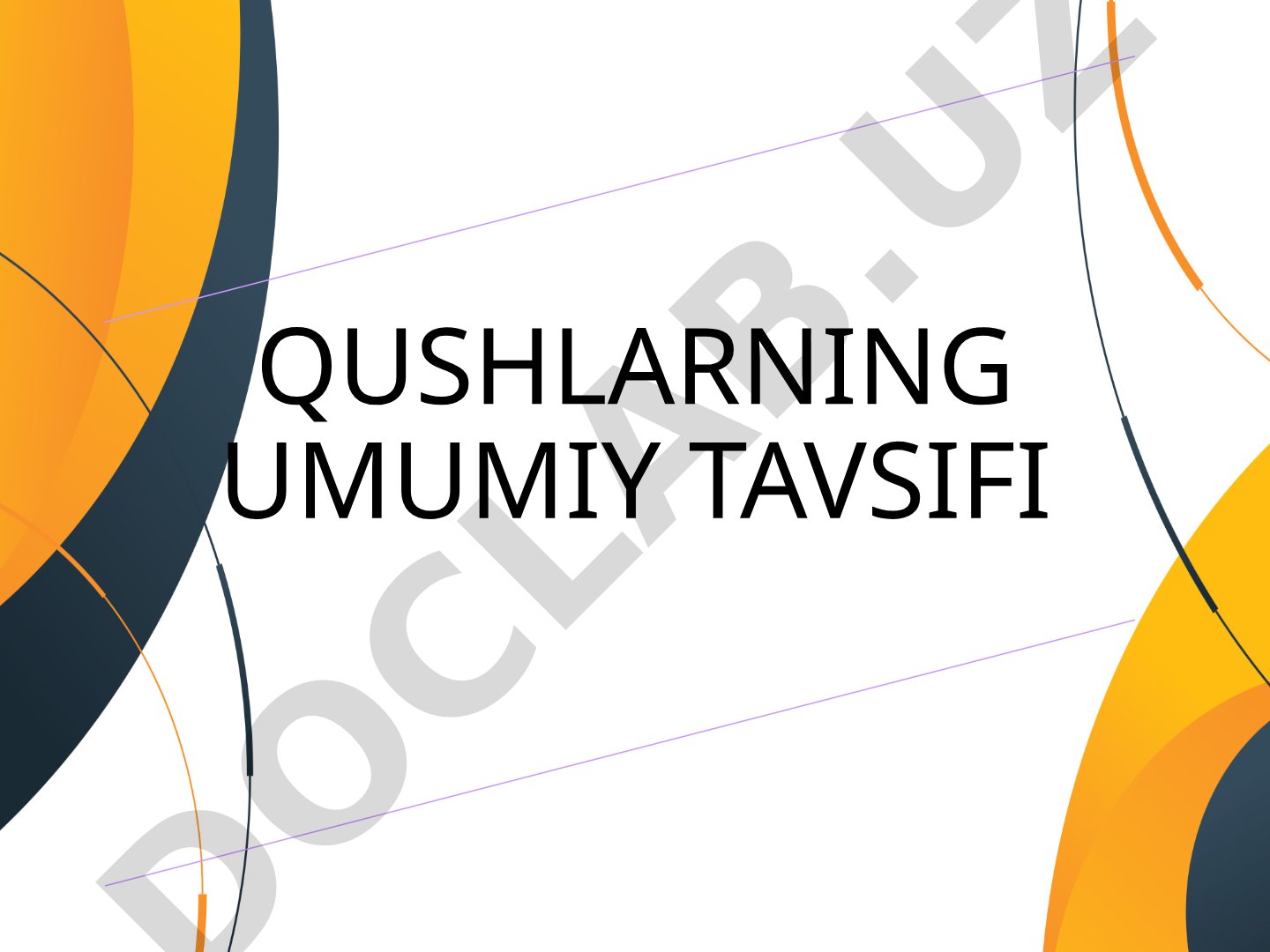 Qushlarning umumiy tavsifi
