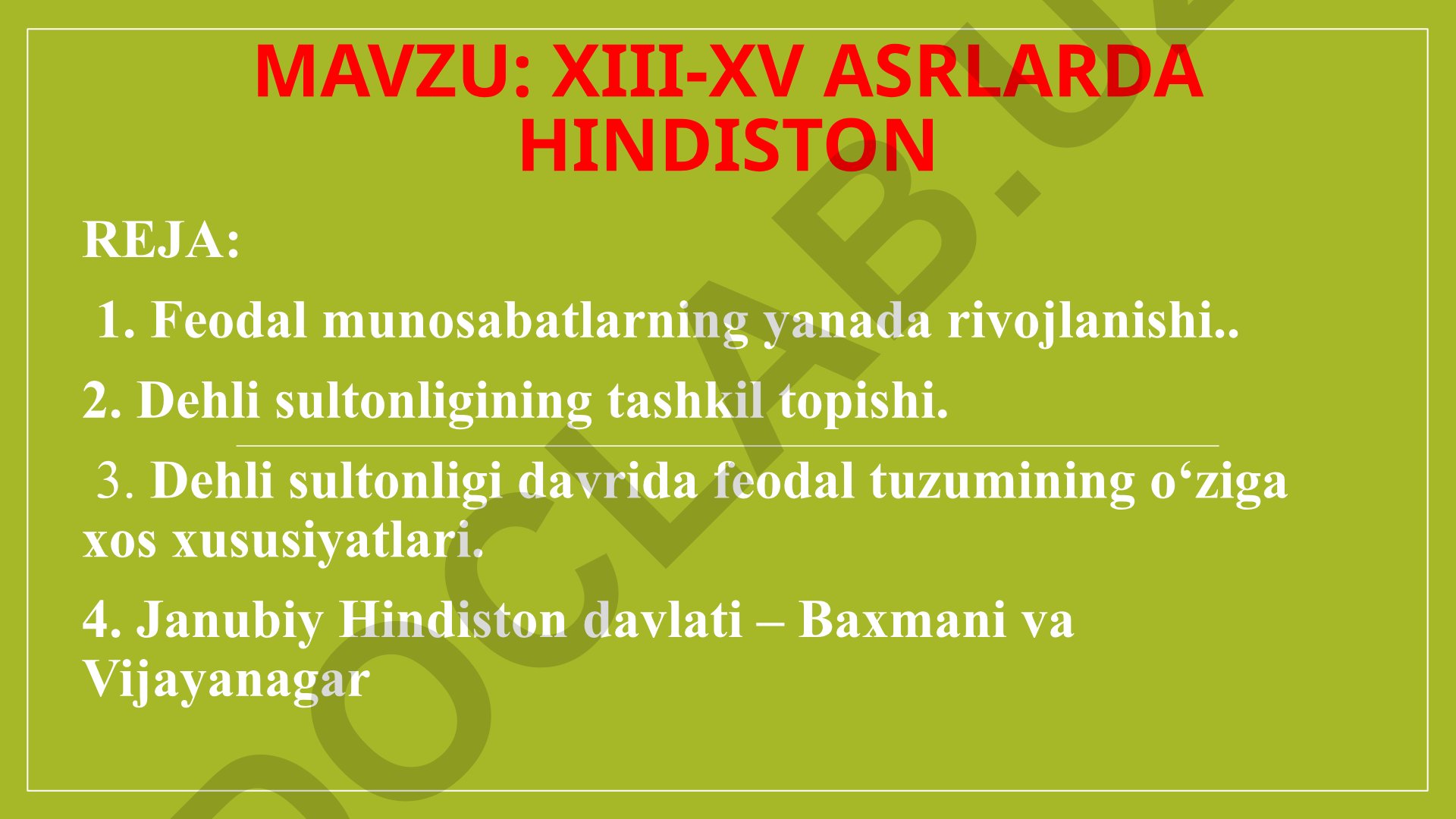 XIII-XV asrlarda Hindiston
