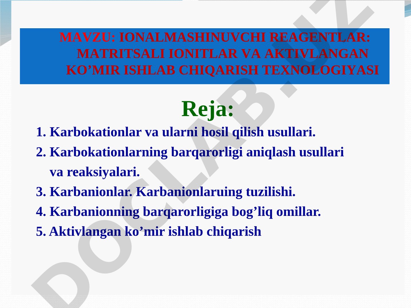 Ionalmashinuvchi reagentlar: matritsali ionitlar va aktivlangan ko'mir ishlab chiqarish texnologiyasi