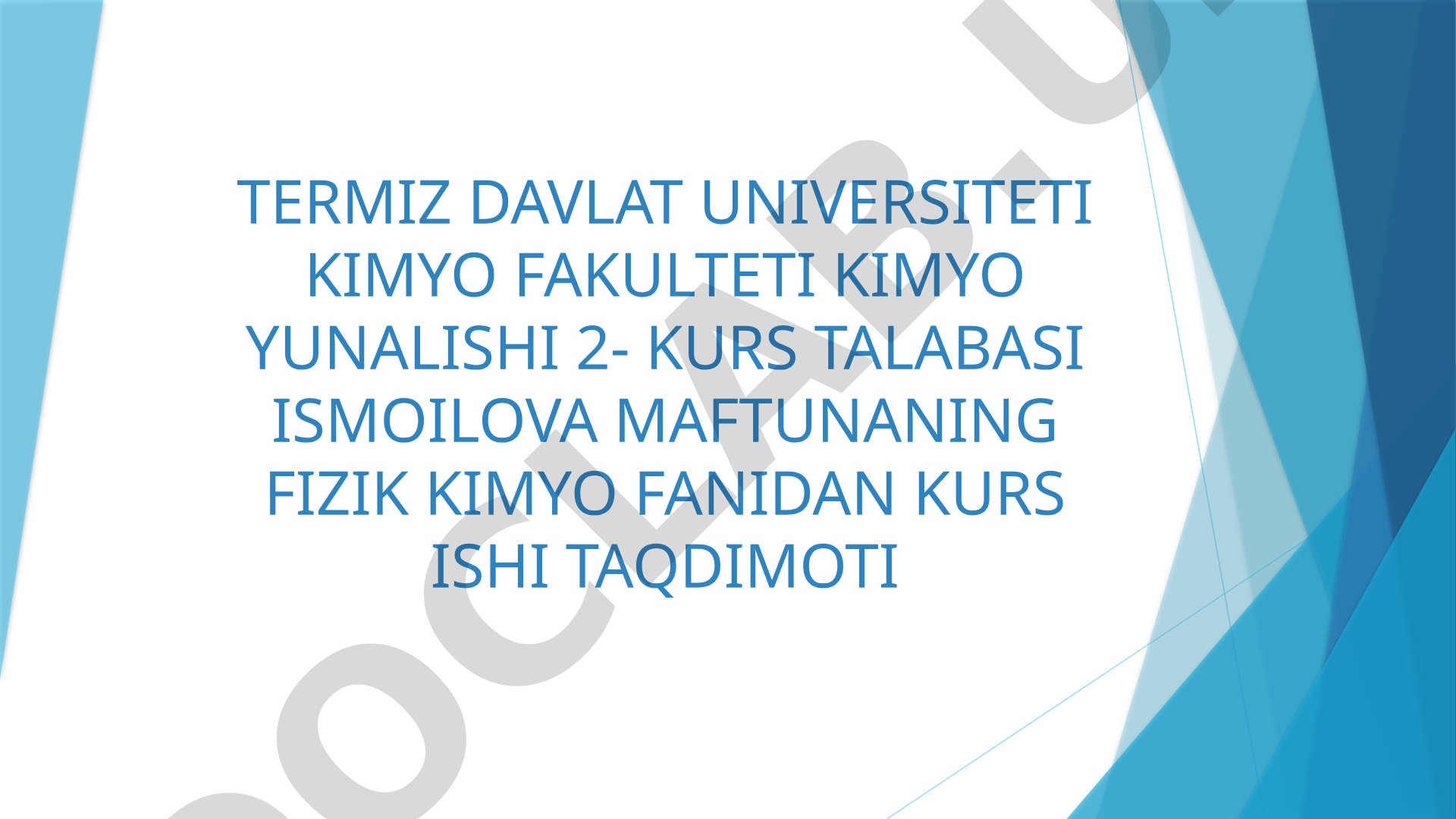 Kimyoviy muvozanat termodinamikasi