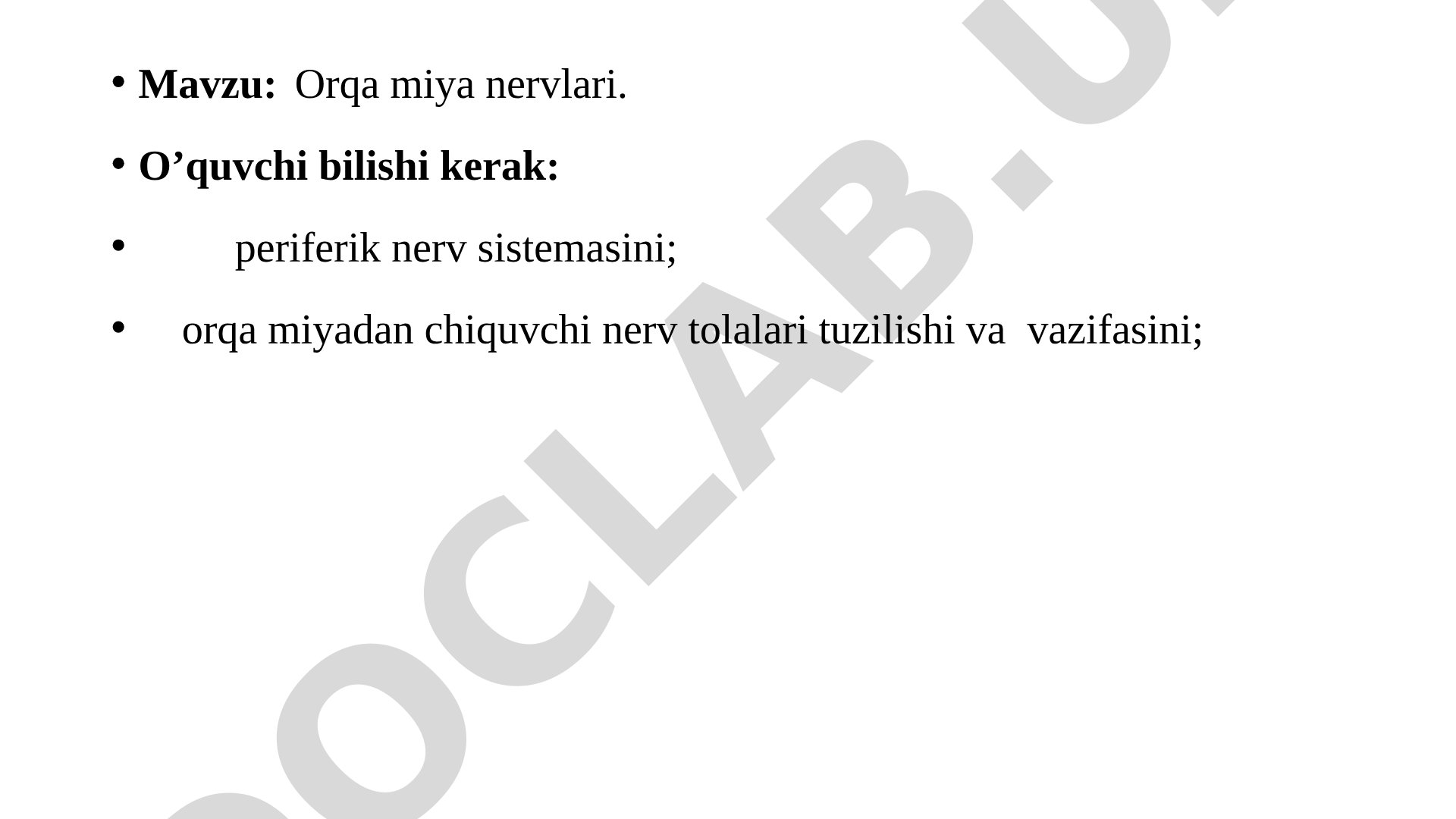 Orqa miya nervlari