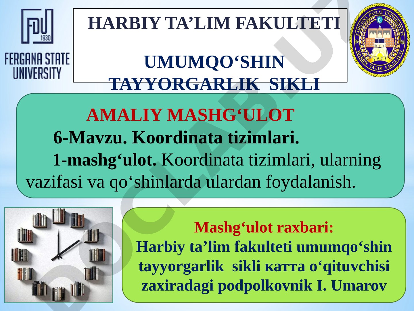 Koordinatalar tizimlari, ularning vazifasi va qo‘shinlarda ulardan foydalanish