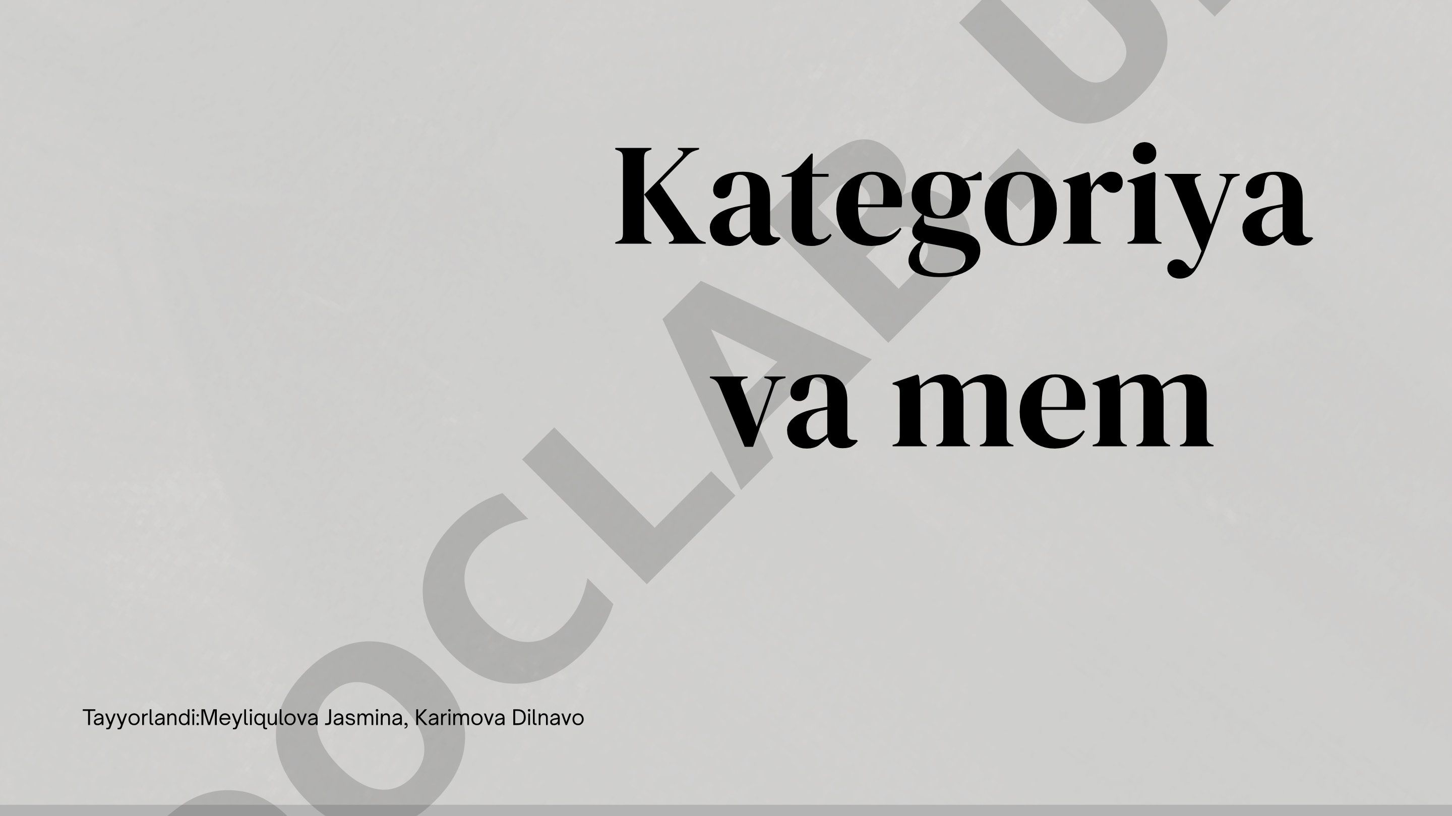 Kategoriya va mem