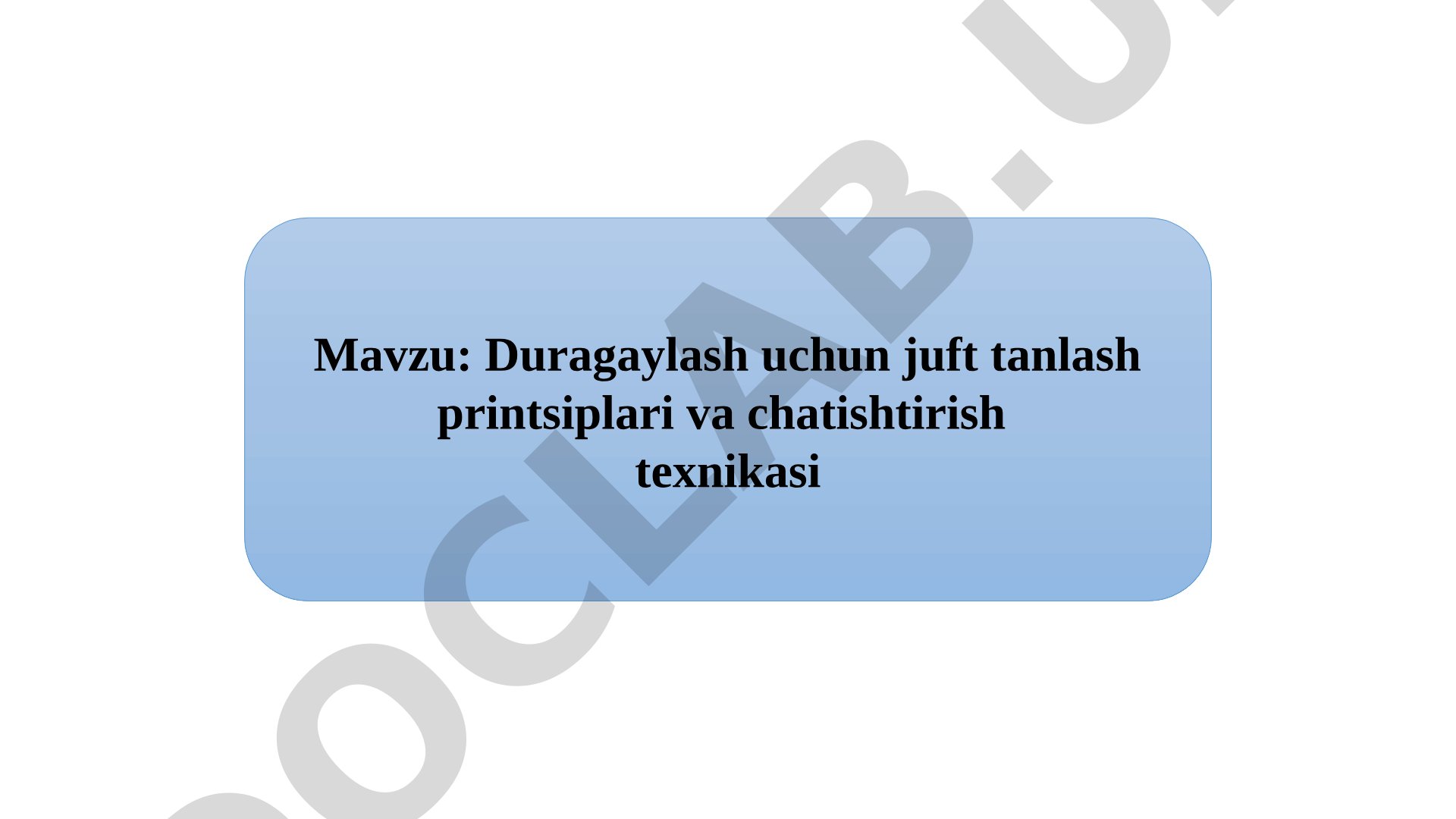 Duragaylash uchun juft tanlash printsiplari va chatishtirish texnikasi