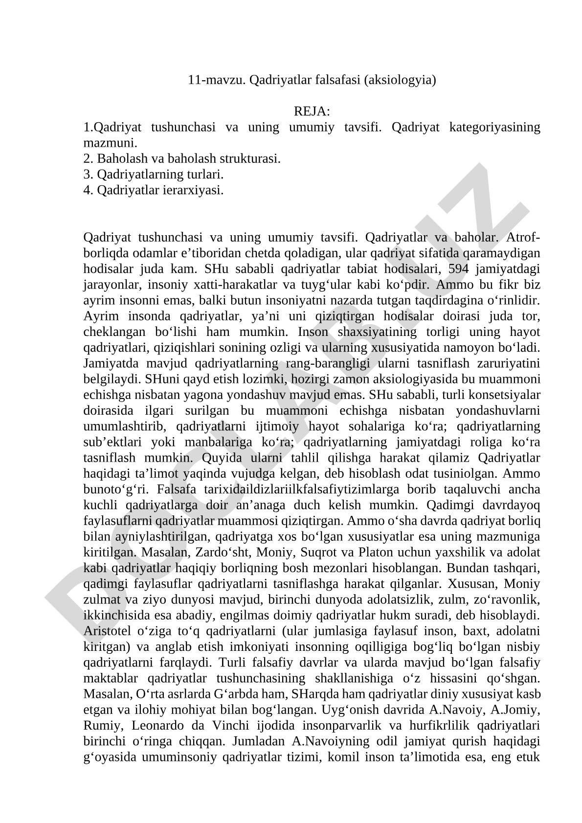 Qadriyatlar falsafasi (aksiologyia)