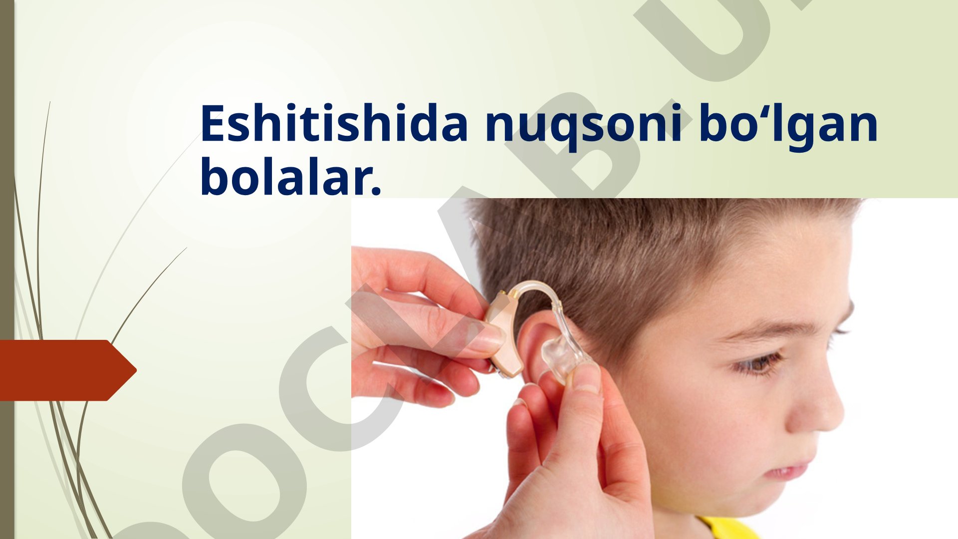 Eshitishida nuqsoni bo'lgan bolalar va surdopedagogika
