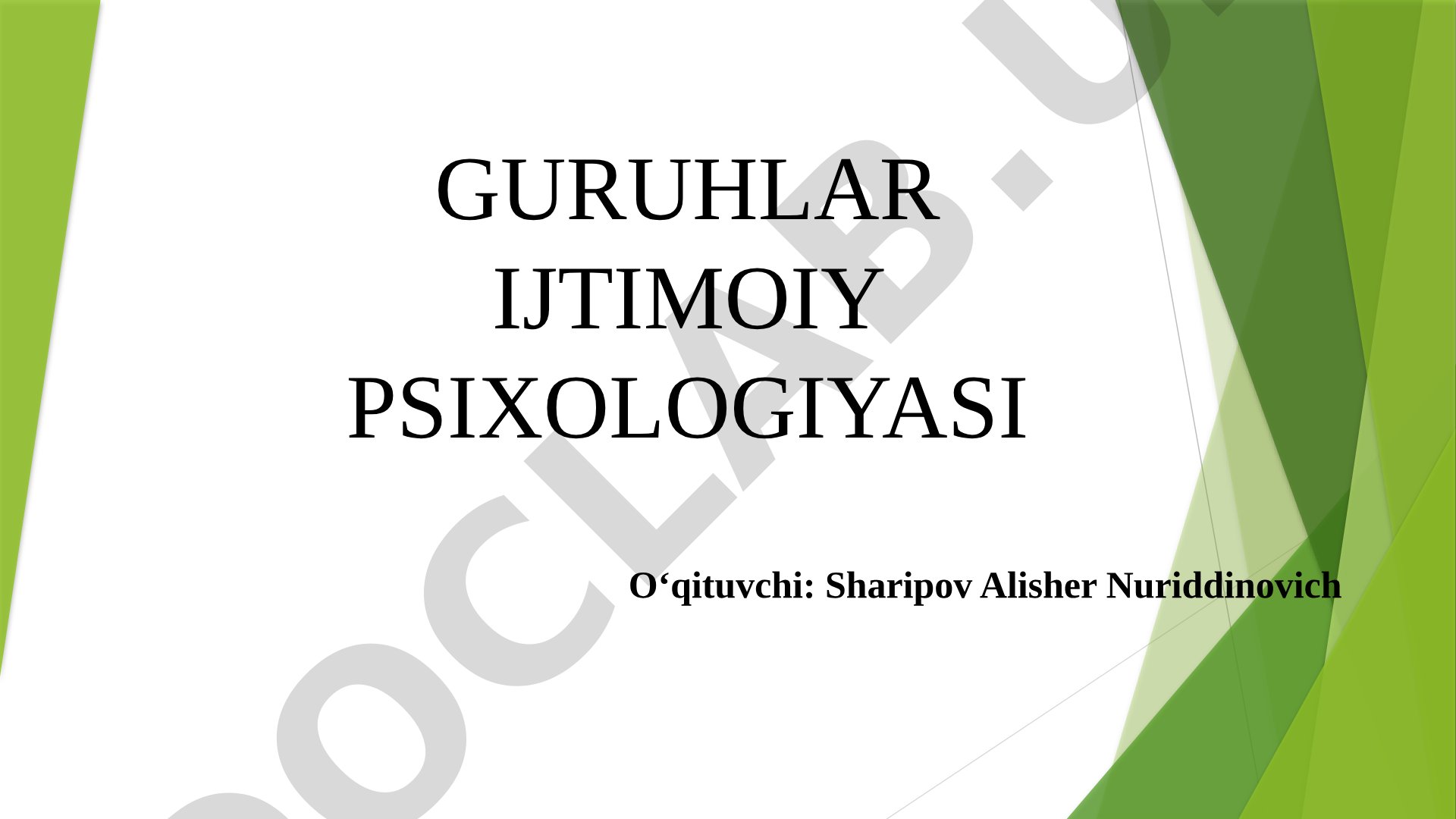 Guruhlar ijtimoiy psixologiyasi