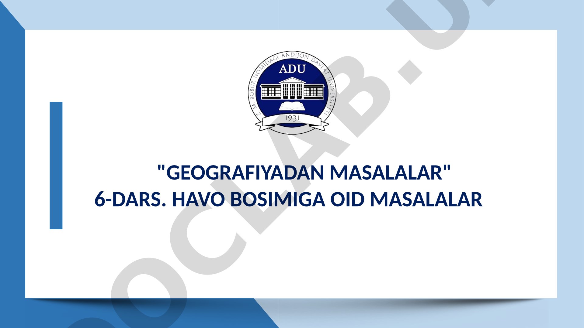Havo bosimiga oid masalalar