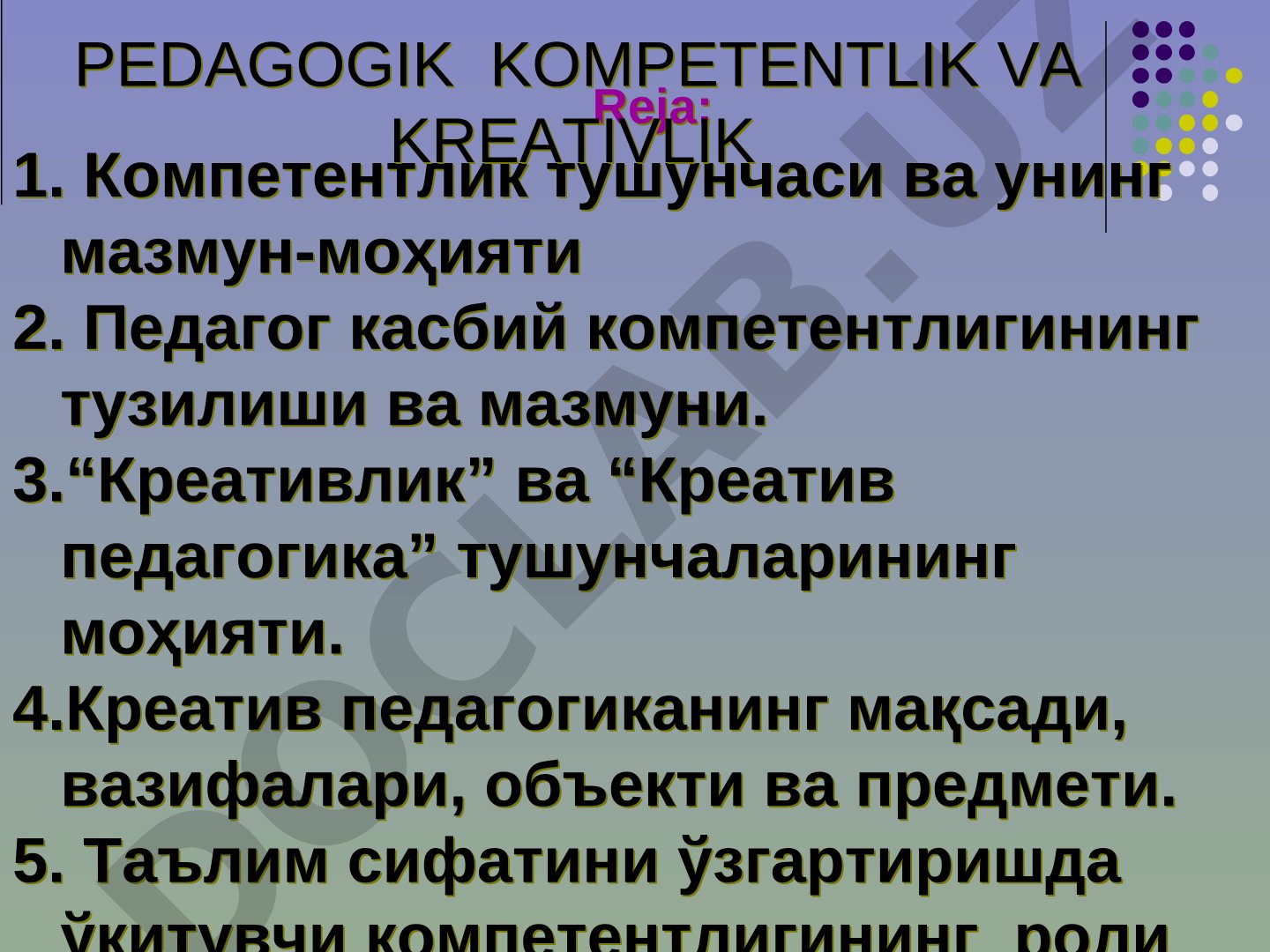 Pedagogik kompetentlik va kreativlik
