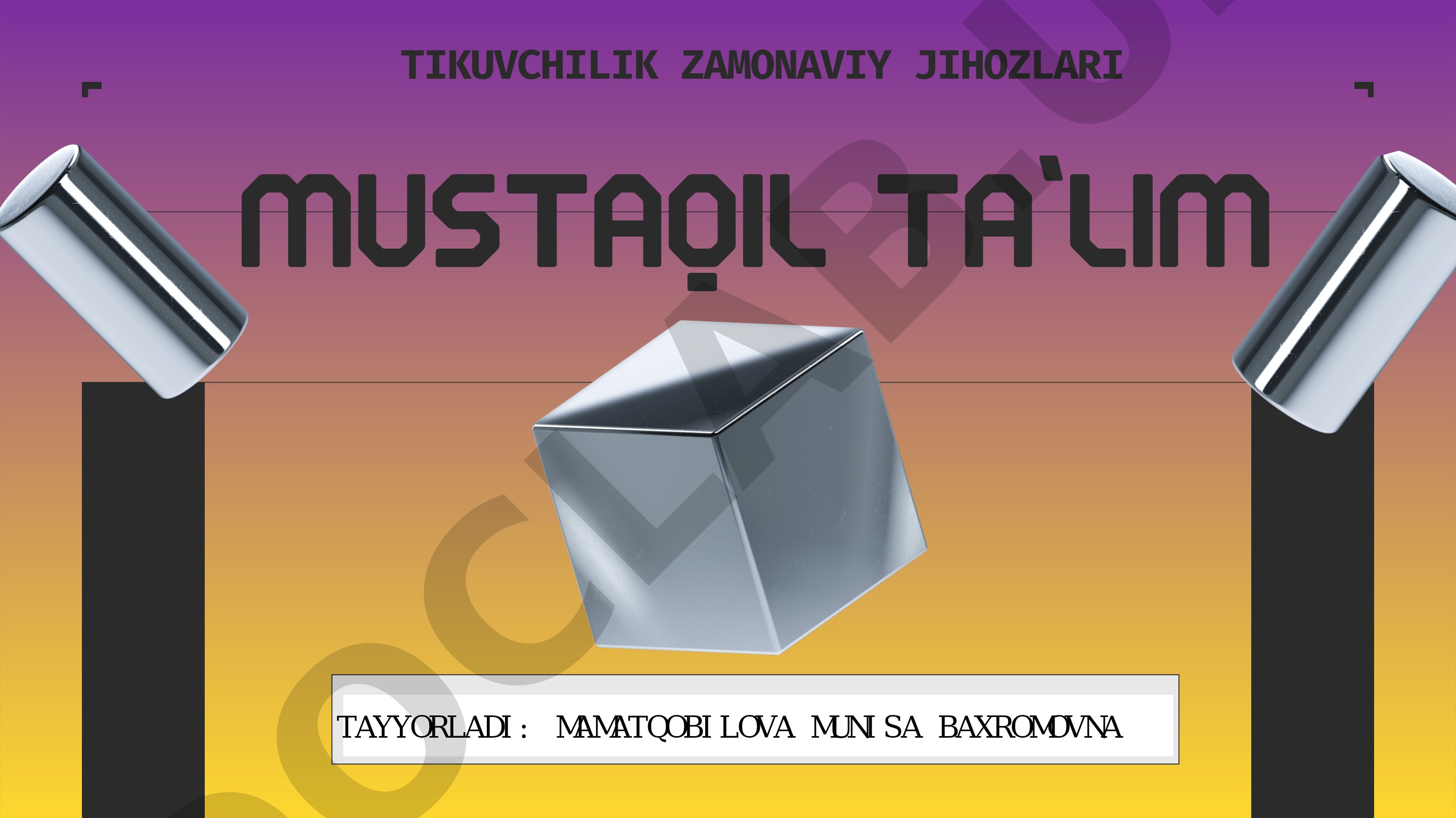 Tikuvchilik zamonaviy jihozlari va texnika xavfsizligi