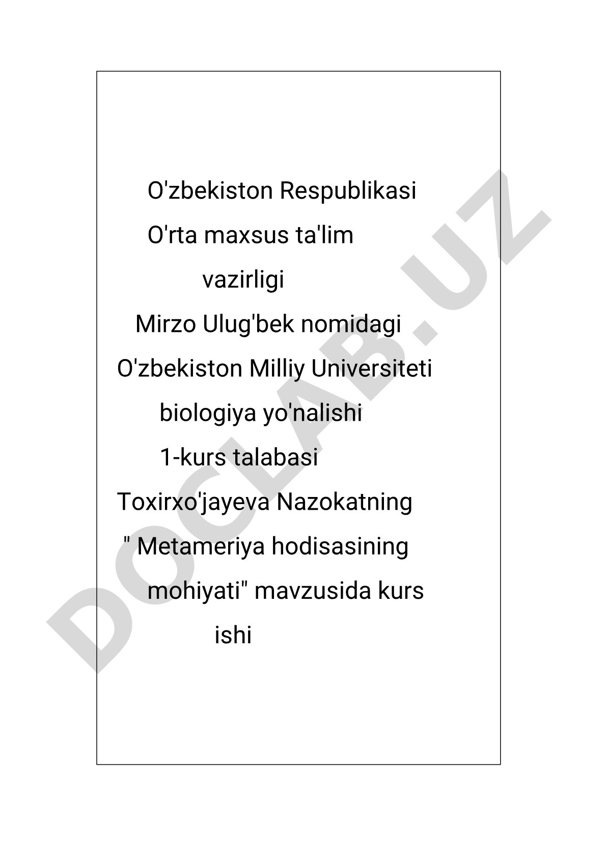 Metameriya hodisasining mohiyati