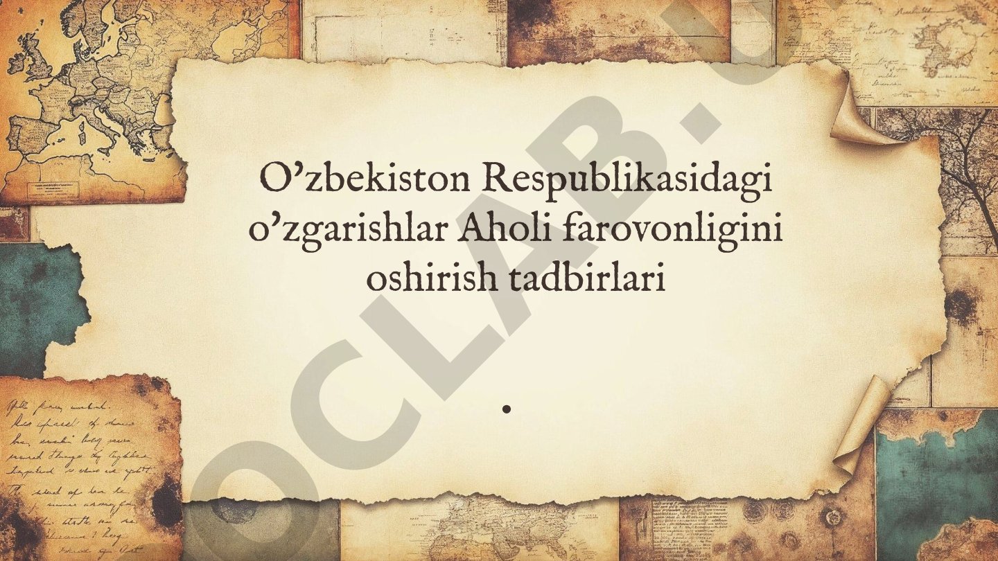 O'zbekiston Respublikasidagi o'zgarishlar Aholi farovonligini oshirish tadbirlari