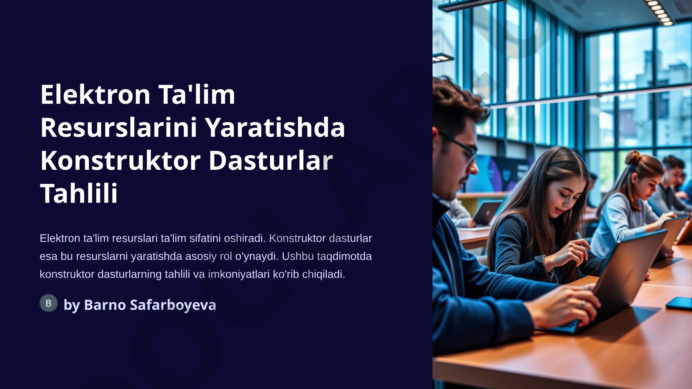 Elektron Ta'lim Resurslarini Yaratishda Konstruktor Dasturlar Tahlili