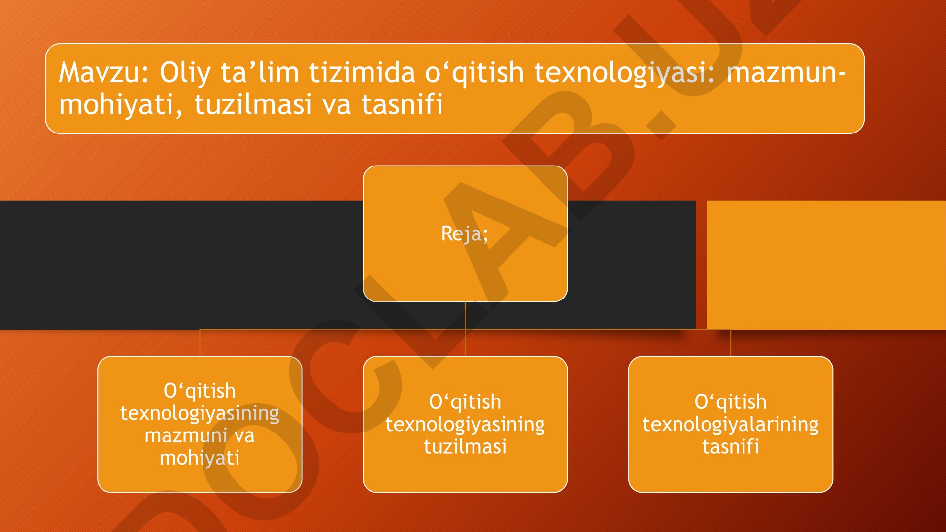Oliy ta’lim tizimida o‘qitish texnologiyasi: mazmun-mohiyati, tuzilmasi va tasnifi