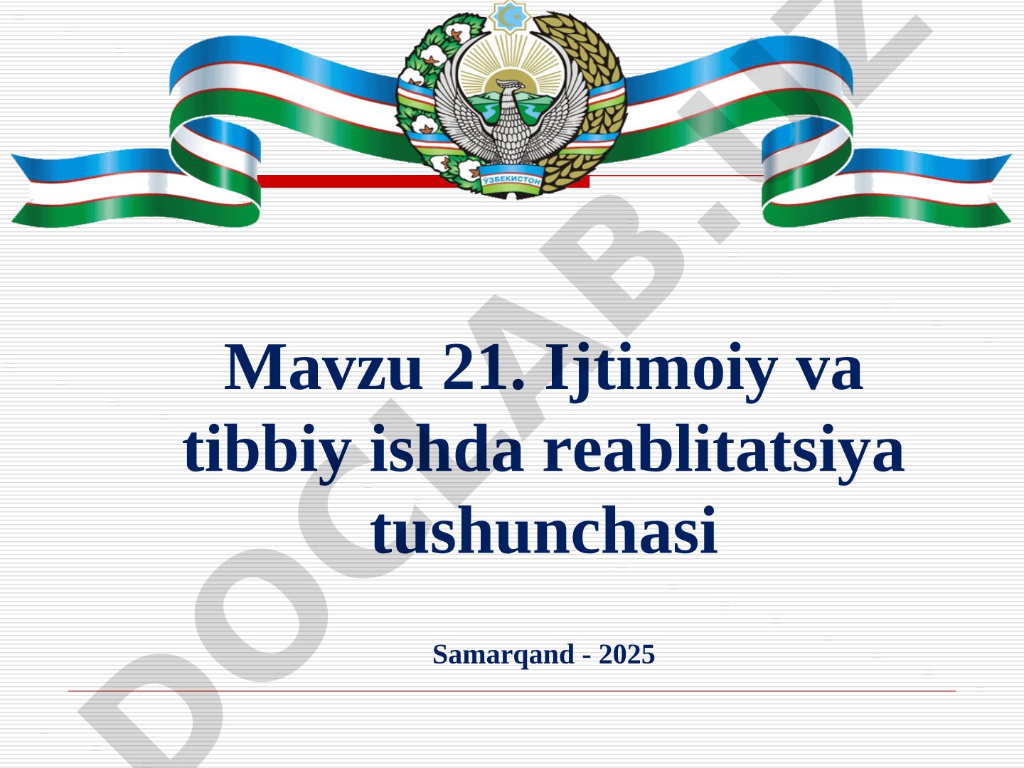 Ijtimoiy va tibbiy ishda reabilitatsiya tushunchasi