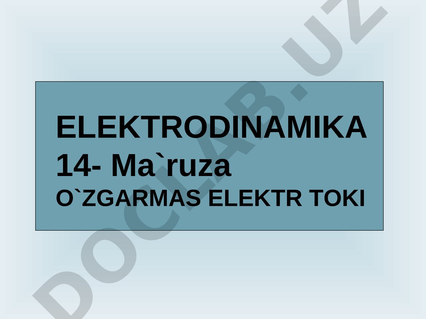 Elektr toki, tok kuchi, zichlik, EYuK, kuchlanish, Om qonuni, tok ishi va quvvati