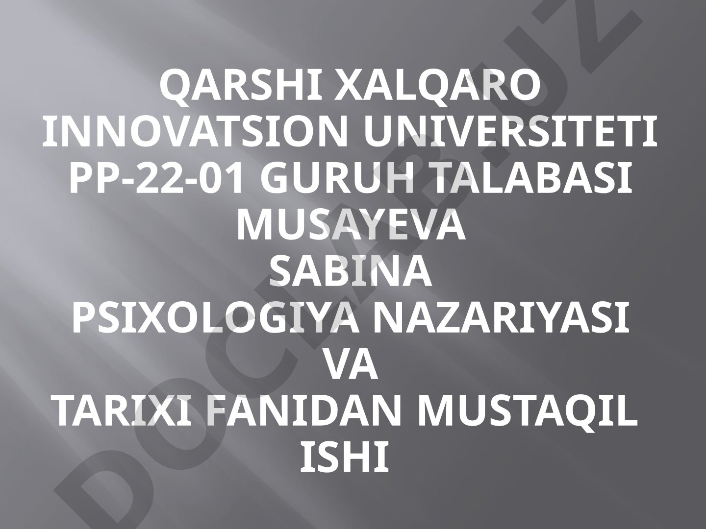 Mustaqil ish: nemis psixologiyasi tarixi, assotsiativ psixologiya, eksperimental