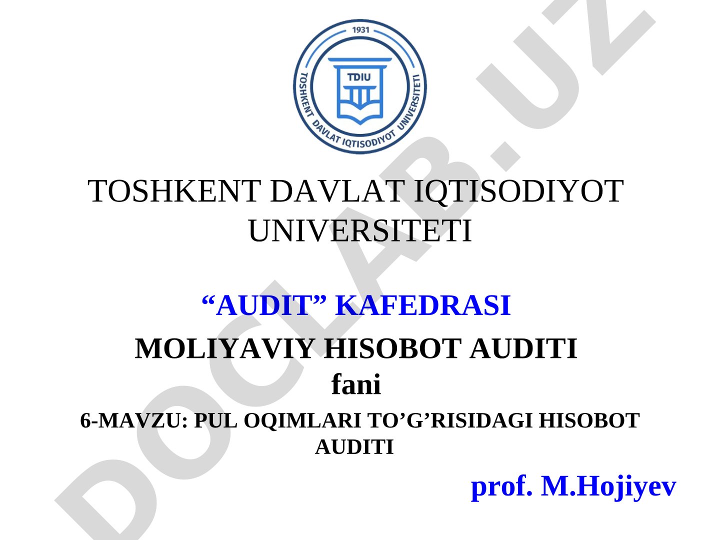Pul oqimlari to'g'risidagi hisobot auditi