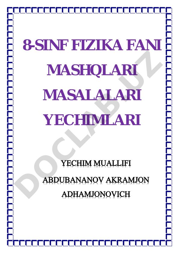Elektr zaryad va elektr maydon bo'yicha fizika mashqlari