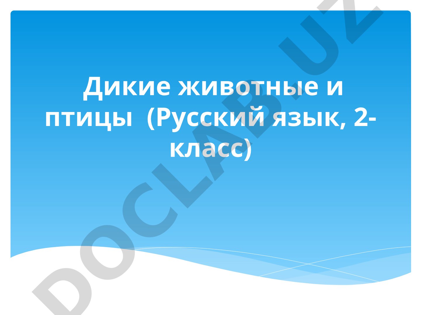Дикие животные и птицы (Русский язык, 2- класс)