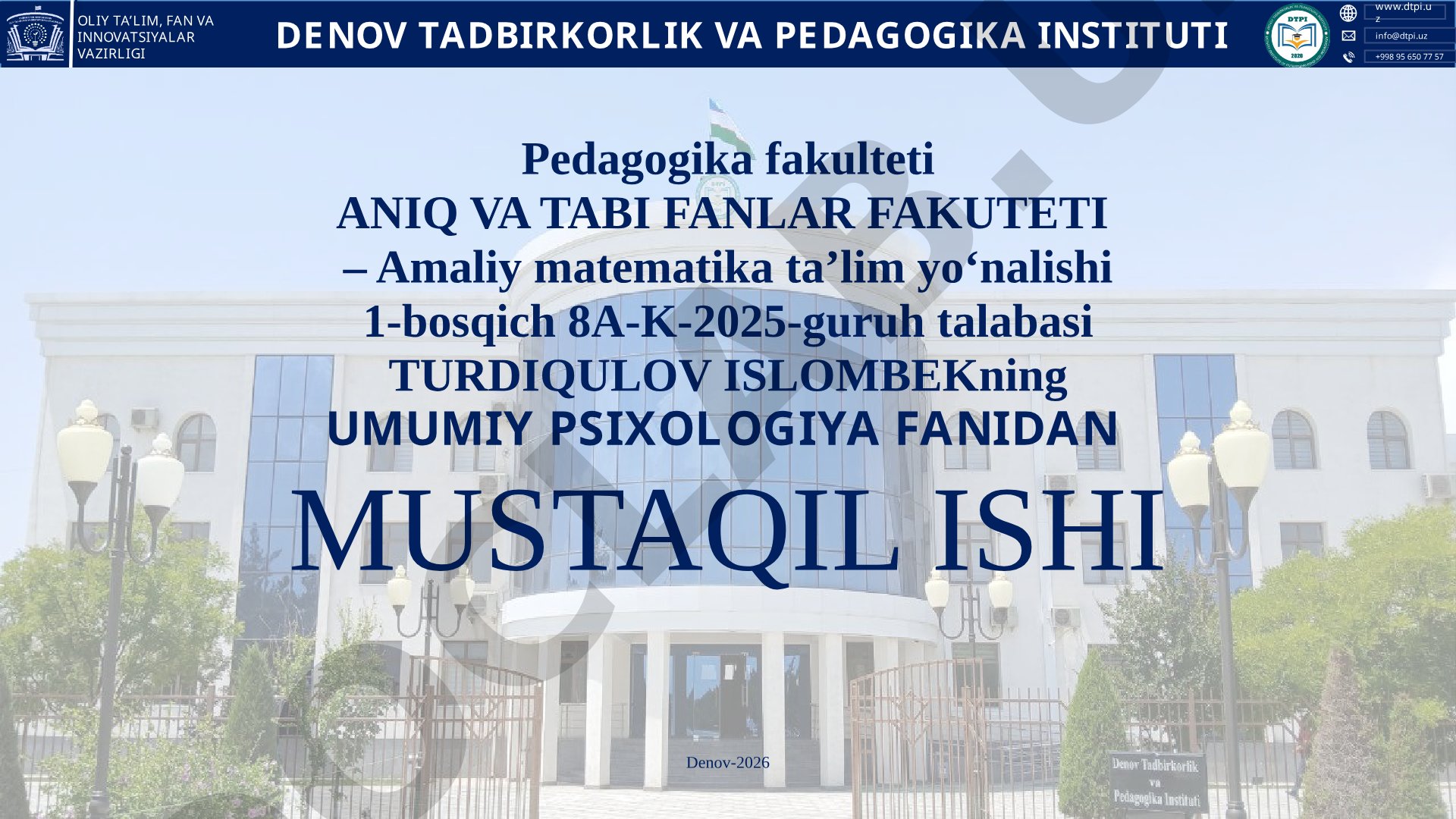 Yosh va pedagogik psixologiya fanining tadqiqot sohasi va muammolari