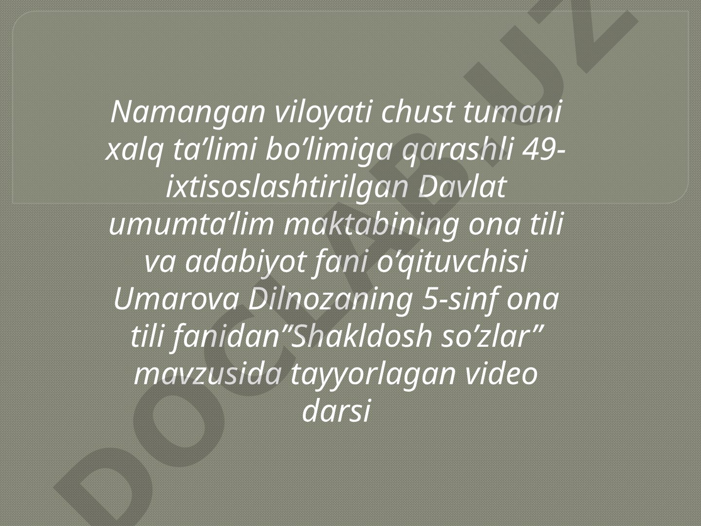 Shakldosh so'zlar